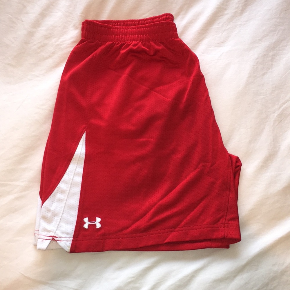Red under armour shorts